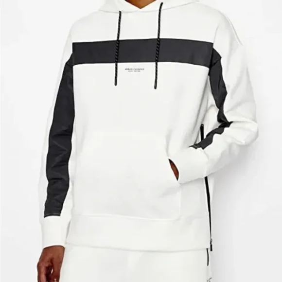 AX Armani Exchange Men'sReflective Sweatsuit, Offwhite, Lmsrp $320